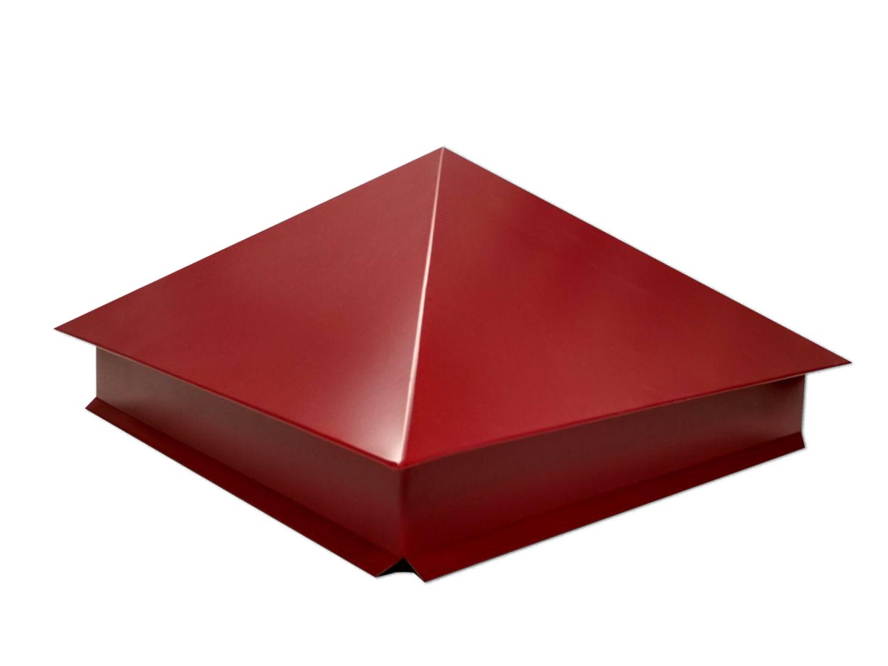 Колпак на столб забора простой 390х390 окрашенный 