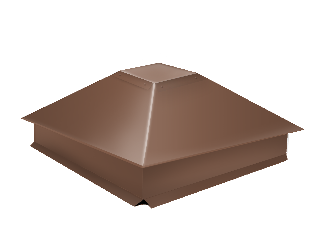 Колпак на столб забора под фонарь 390х390 окрашенный