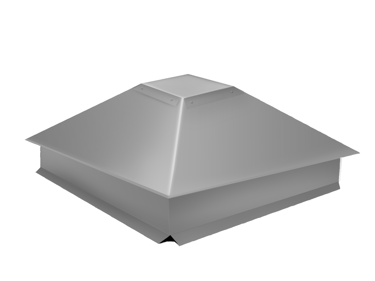 Колпак на столб забора под фонарь 390х390 оцинкованный