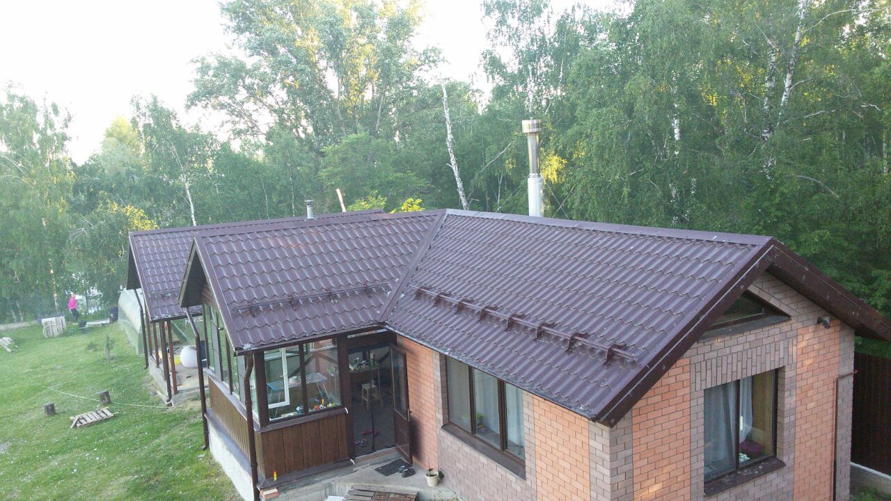 Металлочерепица СуперМонтеррей, снегозадержатель 8017